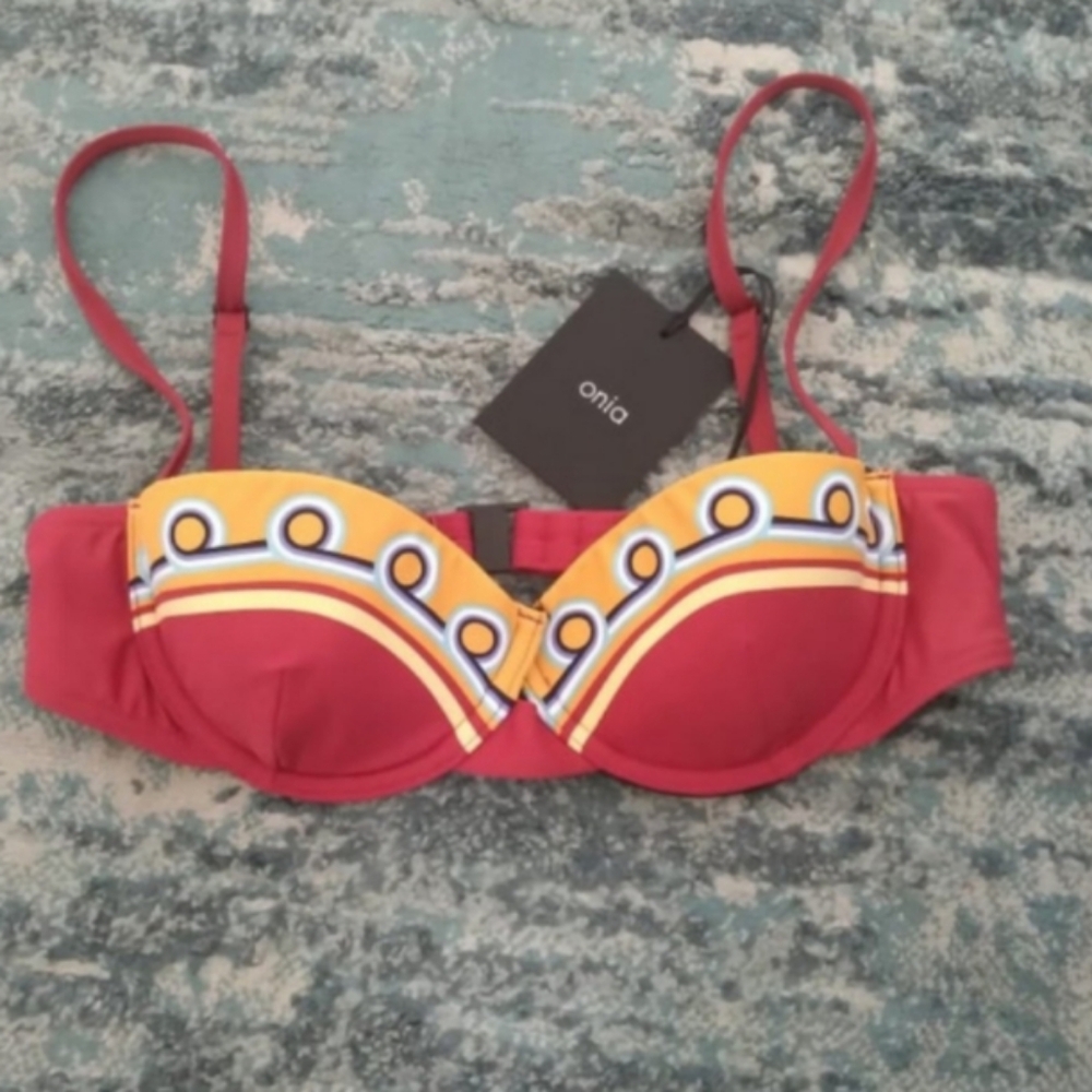 NWT Onia Womens Onia Dalia Printed Bikini Top Sz Small